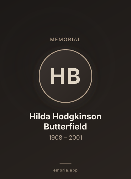 Memorial portrait of Hilda Hodgkinson Butterfield