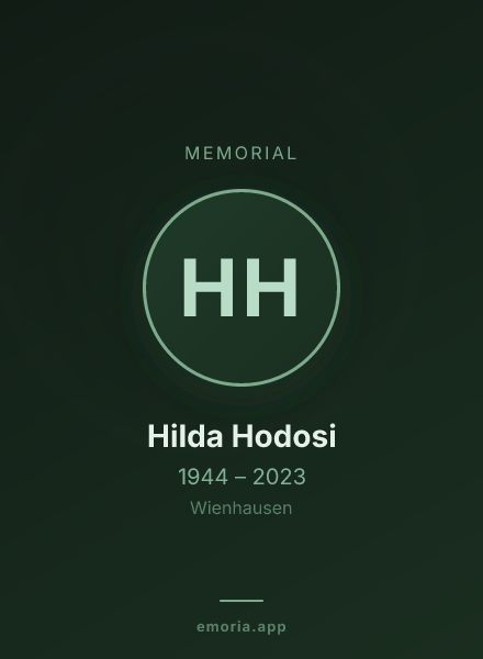 Memorial portrait of Hilda Hodosi