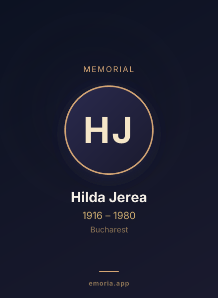 Memorial portrait of Hilda Jerea