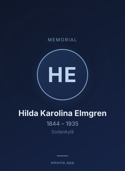 Memorial portrait of Hilda Karolina Elmgren