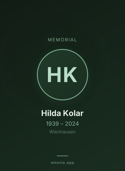 Memorial portrait of Hilda Kolar
