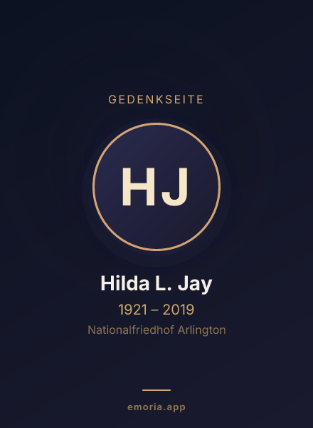 Gedenkportrait von Hilda L. Jay