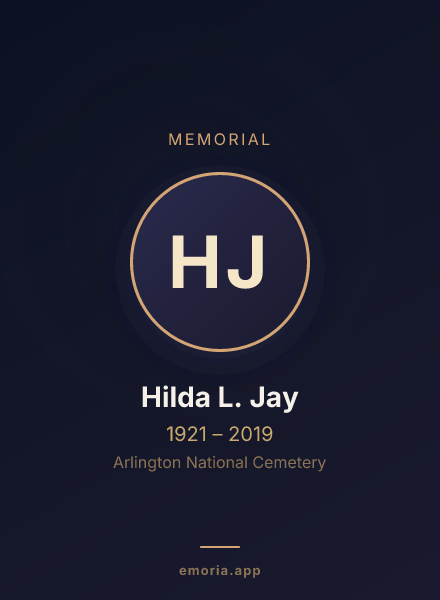 Memorial portrait of Hilda L. Jay