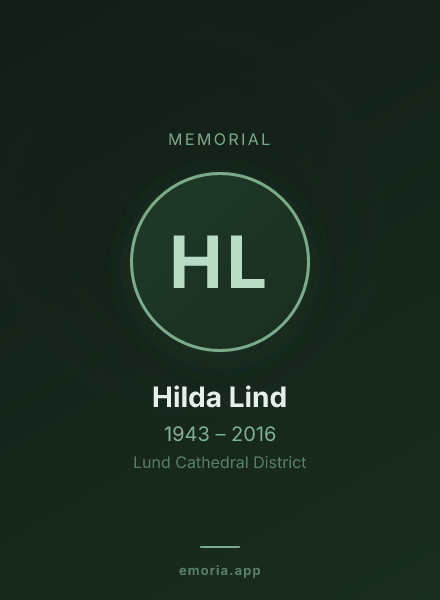Memorial portrait of Hilda Lind