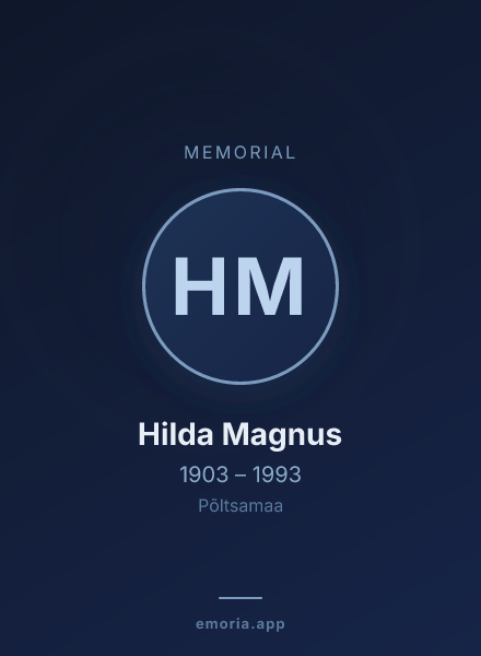 Memorial portrait of Hilda Magnus