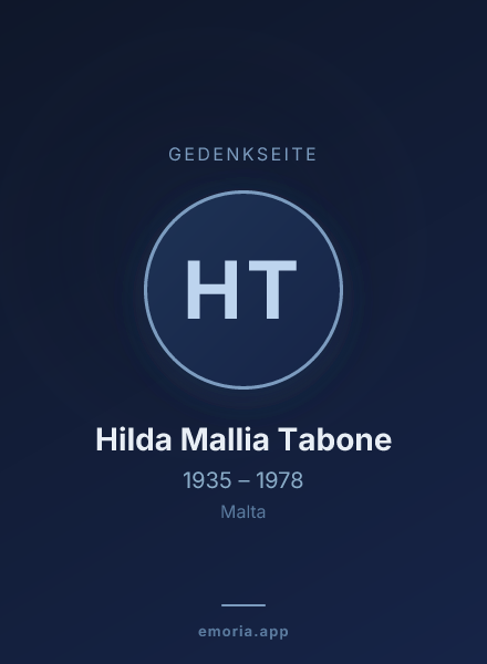 Gedenkportrait von Hilda Mallia Tabone