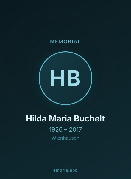 Memorial portrait of Hilda Maria Buchelt