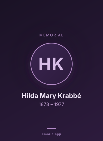 Memorial portrait of Hilda Mary Krabbé