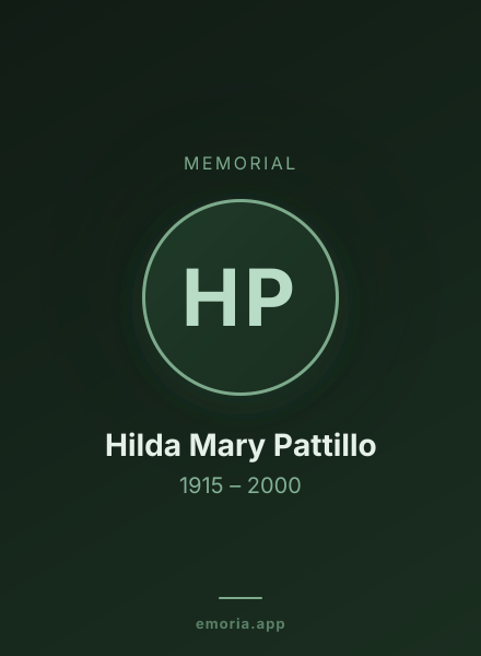 Memorial portrait of Hilda Mary Pattillo