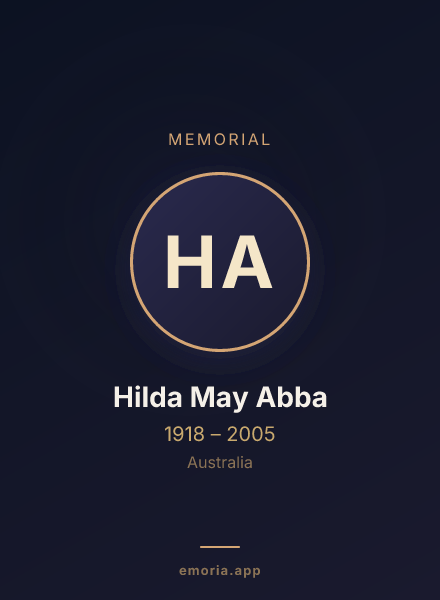 Memorial portrait of Hilda May Abba
