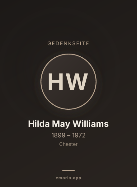 Gedenkportrait von Hilda May Williams