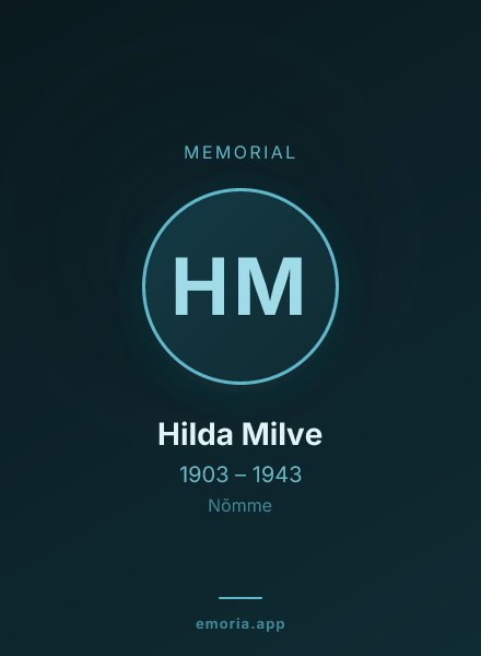 Memorial portrait of Hilda Milve