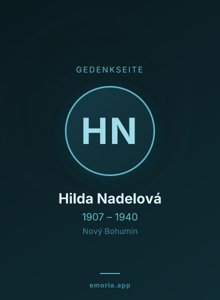 Gedenkportrait von Hilda Nadelová