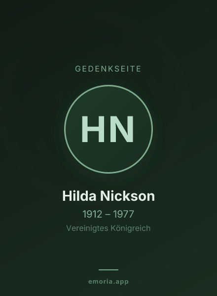 Gedenkportrait von Hilda Nickson