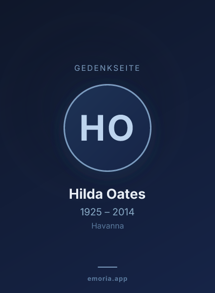 Gedenkportrait von Hilda Oates