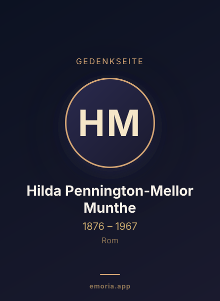 Gedenkportrait von Hilda Pennington-Mellor Munthe