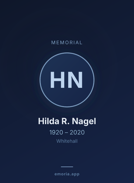 Memorial portrait of Hilda R. Nagel