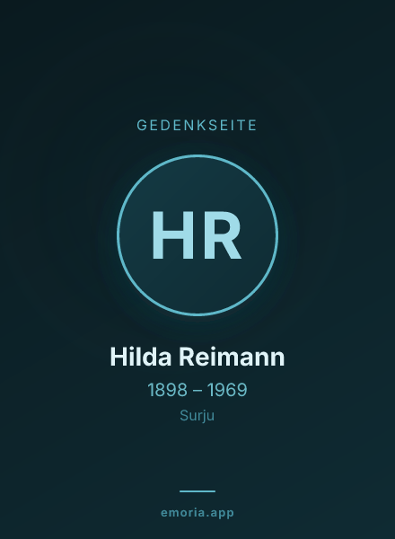 Gedenkportrait von Hilda Reimann