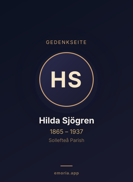 Gedenkportrait von Hilda Sjögren