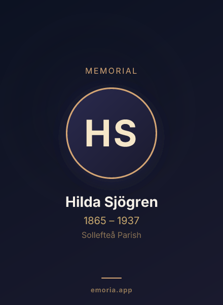 Memorial portrait of Hilda Sjögren