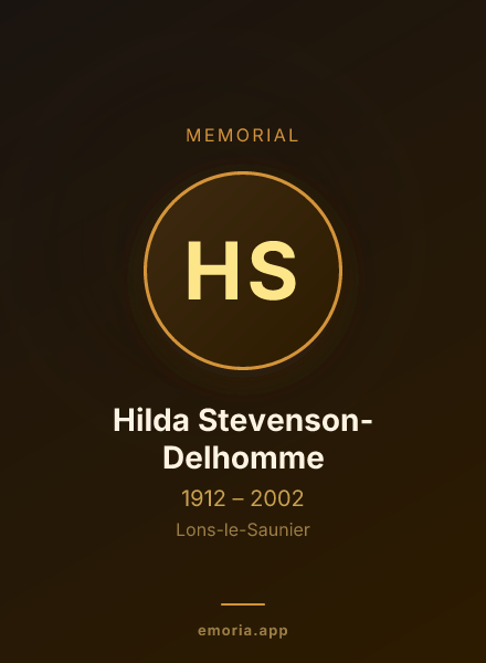 Memorial portrait of Hilda Stevenson-Delhomme