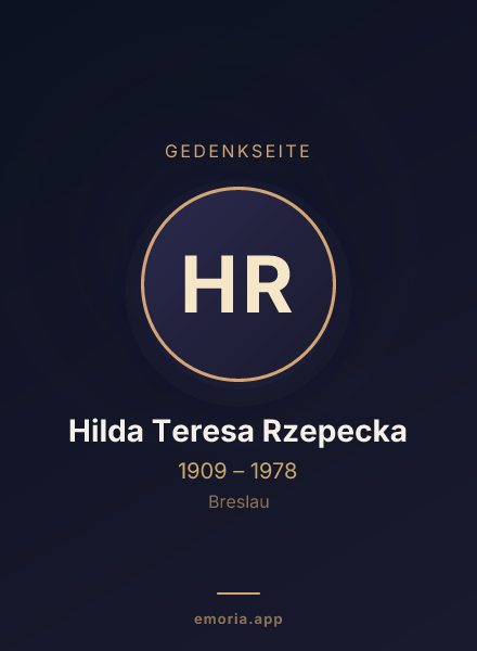 Gedenkportrait von Hilda Teresa Rzepecka