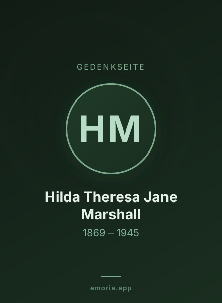 Gedenkportrait von Hilda Theresa Jane Marshall