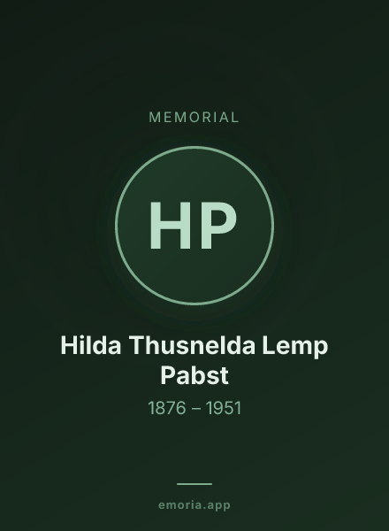 Memorial portrait of Hilda Thusnelda Lemp Pabst