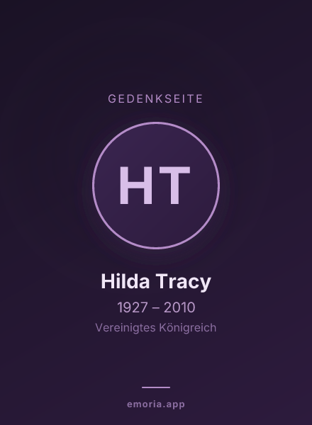 Gedenkportrait von Hilda Tracy