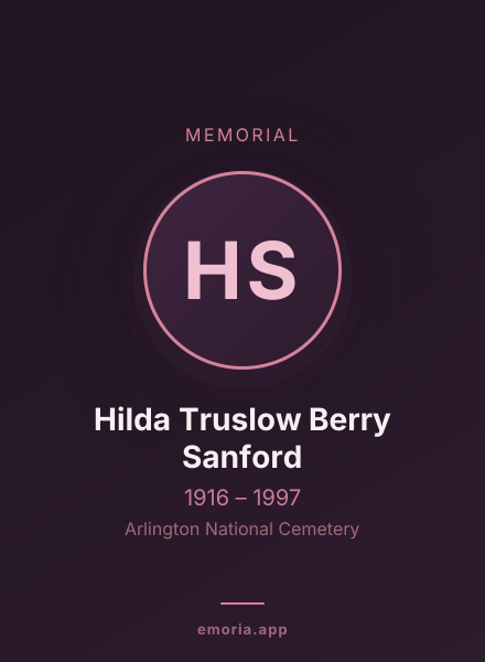Memorial portrait of Hilda Truslow Berry Sanford