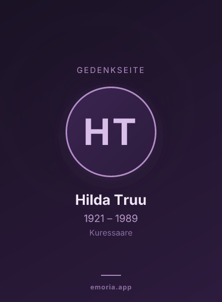 Gedenkportrait von Hilda Truu