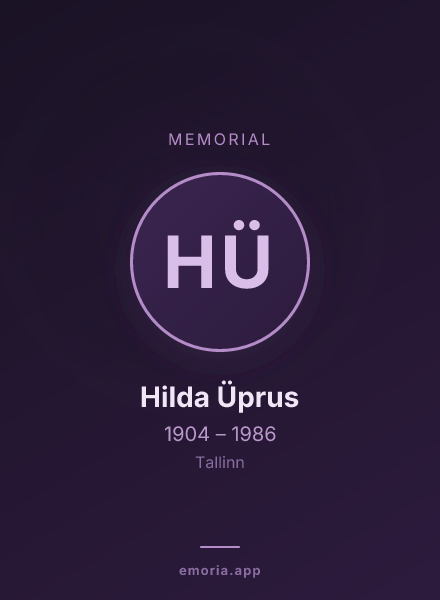 Memorial portrait of Hilda Üprus