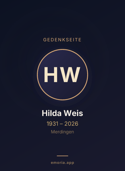 Gedenkportrait von Hilda Weis