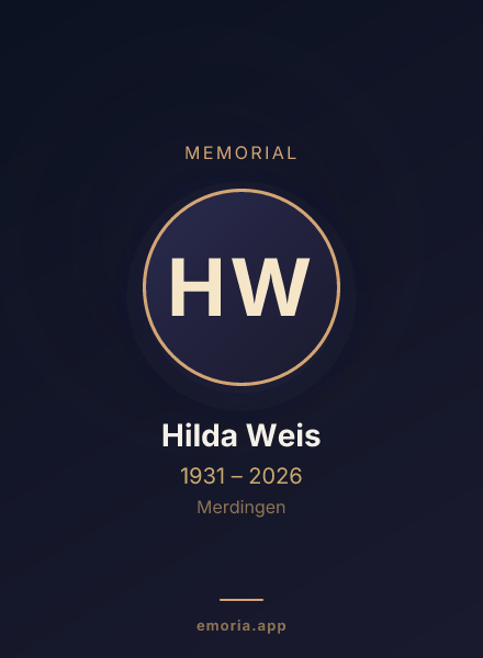 Memorial portrait of Hilda Weis