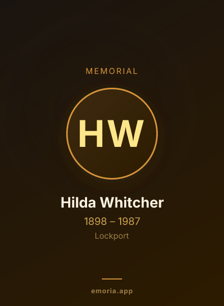 Memorial portrait of Hilda Whitcher