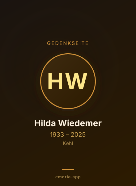 Gedenkportrait von Hilda Wiedemer