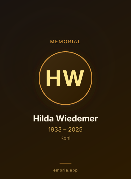 Memorial portrait of Hilda Wiedemer