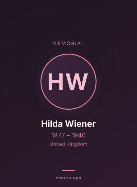 Memorial portrait of Hilda Wiener