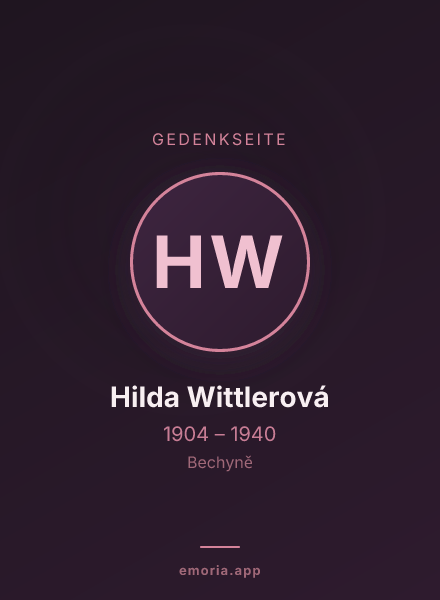 Gedenkportrait von Hilda Wittlerová