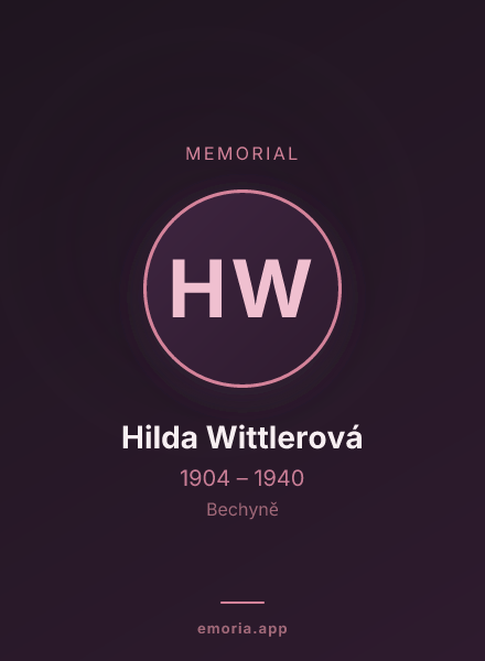 Memorial portrait of Hilda Wittlerová