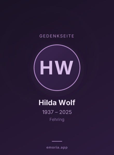 Gedenkportrait von Hilda Wolf