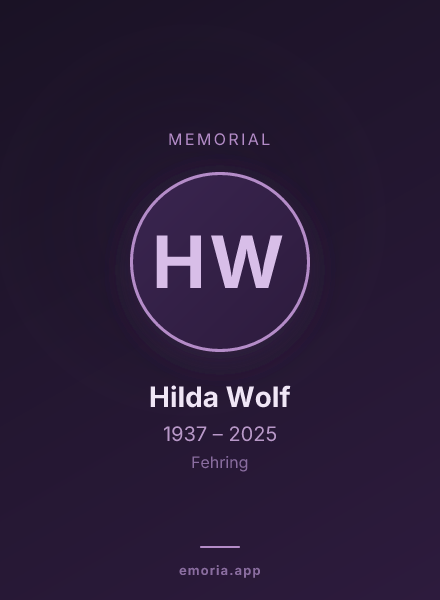 Memorial portrait of Hilda Wolf