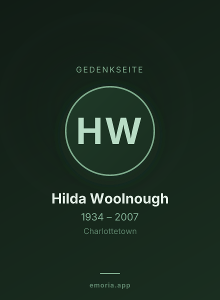 Gedenkportrait von Hilda Woolnough