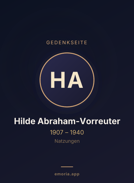 Gedenkportrait von Hilde Abraham-Vorreuter
