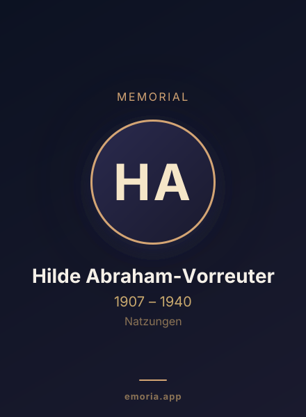 Memorial portrait of Hilde Abraham-Vorreuter