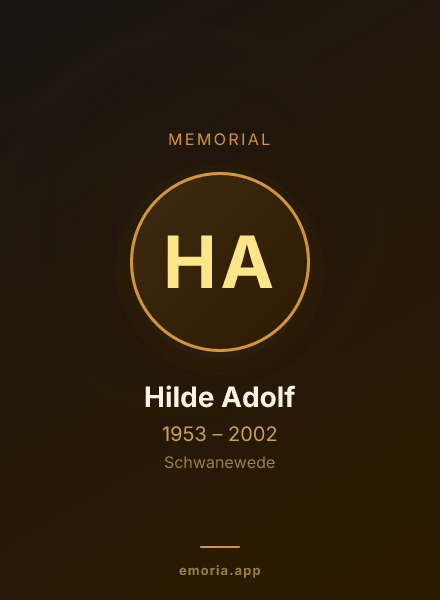Memorial portrait of Hilde Adolf