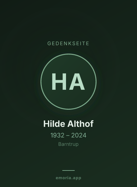 Gedenkportrait von Hilde Althof