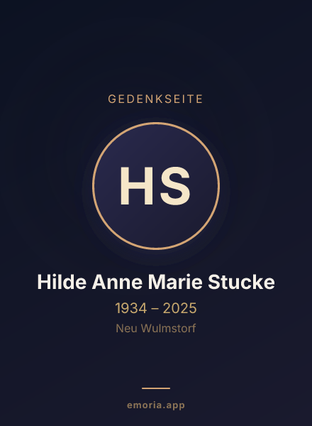 Gedenkportrait von Hilde Anne Marie Stucke