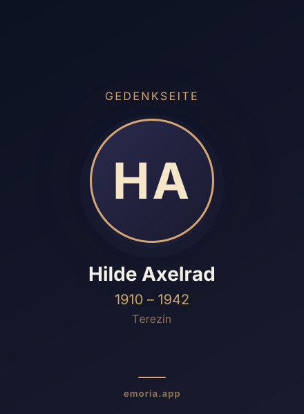 Gedenkportrait von Hilde Axelrad