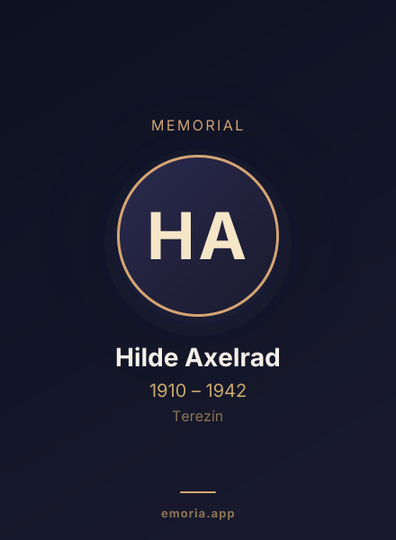 Memorial portrait of Hilde Axelrad